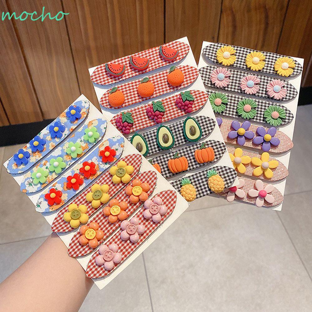 Kẹp Tóc Mái Dạng Dán Họa Tiết Hoa / Thỏ / Kẻ Sọc Nhiều Màu Có Thể Gấp Gọn Cho Bé Gái