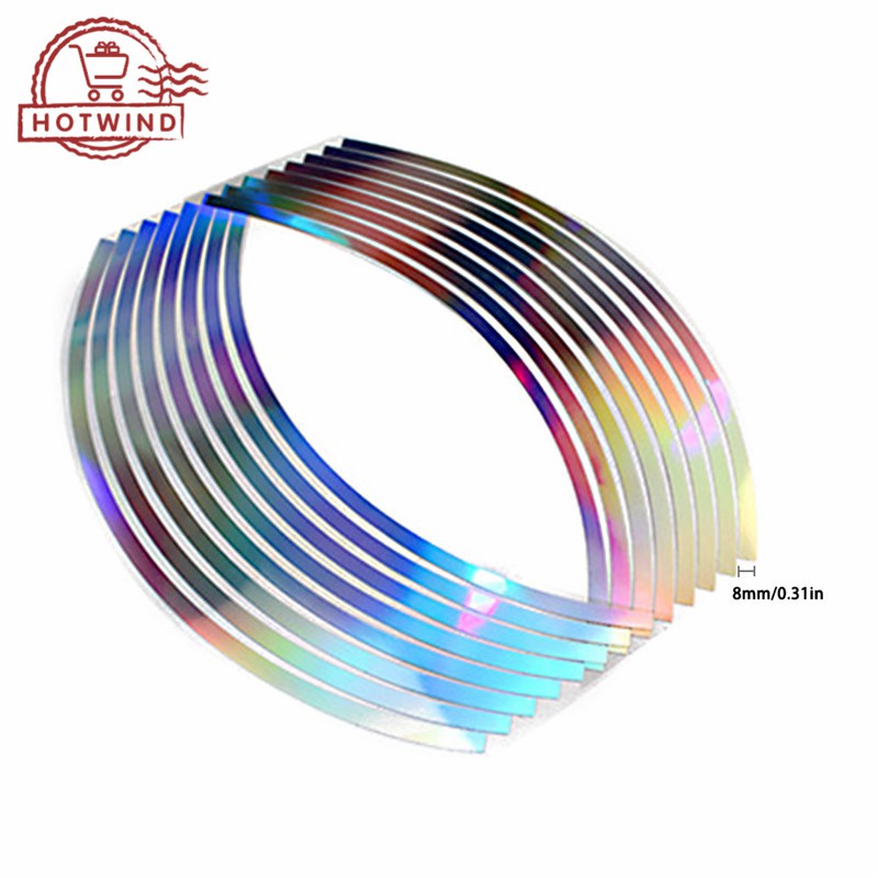 Bộ 16 sọc dây dán phản quang cho bánh xe máy HW 10 / 12 / 14 / 18 inches