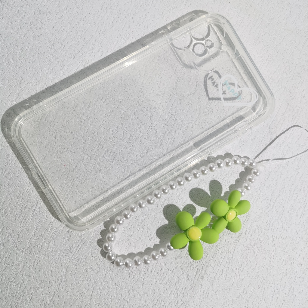 Dây Đeo Điện Thoại Bằng Acrylic Mềm Đính Hạt Ngọc Trai Hình Hoa Nhiều Màu Chống Thất Lạc