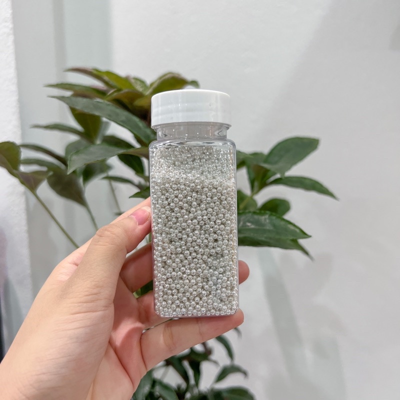 Kẹo trang trí bi tròn màu bạc kích cỡ 2mm, 4mm, 6mm, 8mm, cốm rắc các loại bánh sinh nhật, donut, cupcake