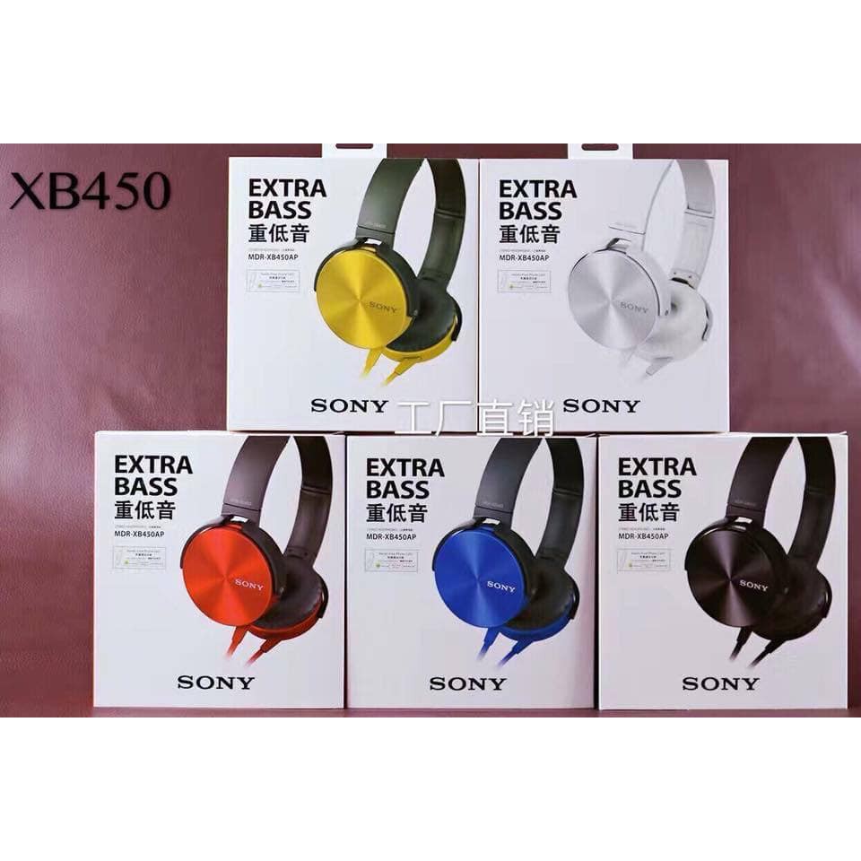 [TAI NGHE CÓ MIC NÓI ] Chụp tai headphone Sony Extra bass XB450AP-Dùng cho máy tính-Điện thoại-Chống ồn-Bảo Hành 6 Tháng