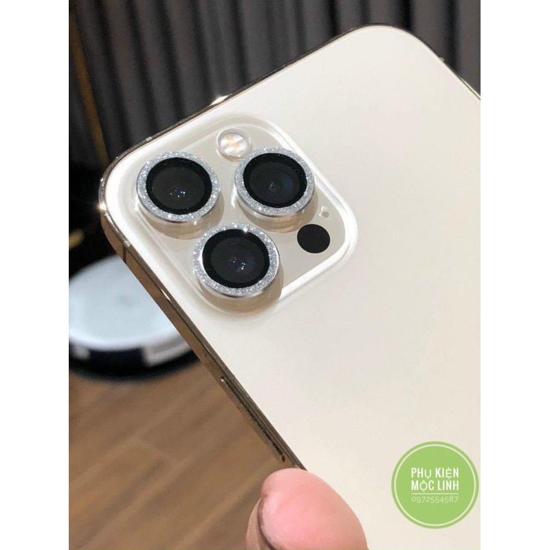 [Màu Kim Cương] Iphone 13 Pro max | 13 | 12 Mini | 11 Pro [Bộ 3 mắt] Dán từng mắt camera chống trầy Kuzoom Bảo vệ cam