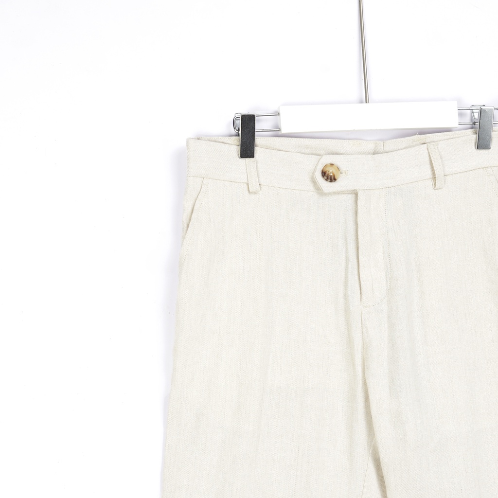 Quần short nam SAYME quần đùi có khóa vải linen mềm mịn thoáng mát MCSR0009