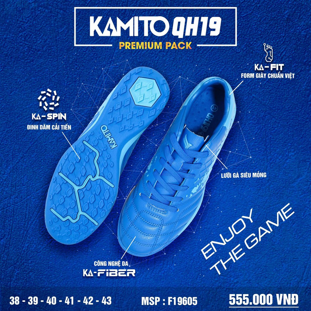 GIÀY  BÓNG  ĐÁ  DA  KAMITO  QH19 PREMIUM PACK  MÃ F19605