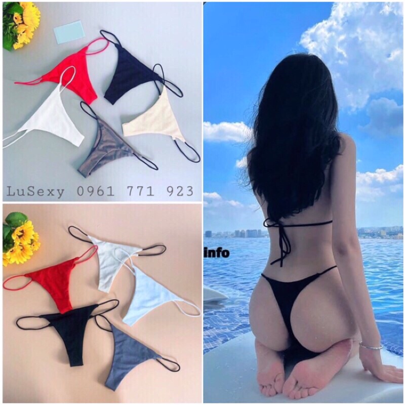 Quần lọt khe dây sườn chữ T siêu gợi cảm,Shop đồ lót nam nữ quần lọt khe bikini đồ bơi sexy dây mảnh màu đen trắng đỏ da