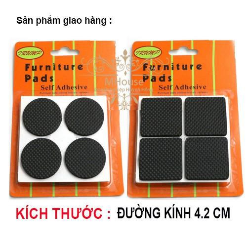 BỘ 4 MIẾNG LÓT KÊ CHÂN BÀN GHÊ GIƯỜNG TỦ CHỐNG TRẦY XƯỚC- CHỐNG ỒN