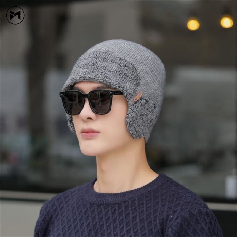 Mũ Len Trùm Tai Chống Lạnh Giữ Ấm Mùa Đông Phong Cách Hàn Quốc Mới 2022 Cho Nam