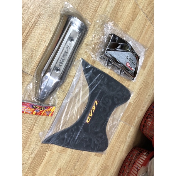 Giá trọn bộ 3 món ốp xe LEAD 2013->2015 bao gồm có Sàn chân +Ốp bầu gió (pô e )+Ốp pô (cực đẹp giá rẻ )