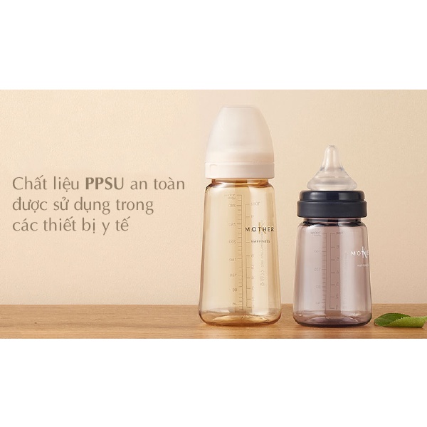 Bình sữa Mother-K PPSU Hàn Quốc 180ml/ 280ml thương hiệu MotherK (có hỗ trợ thay núm)