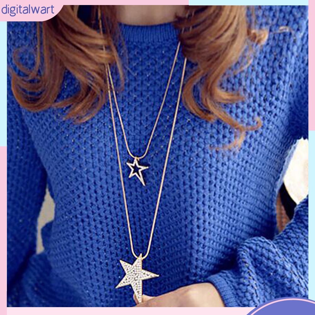 Dây chuyền mặt ngôi sao nhiều lớp đính đá pha lê