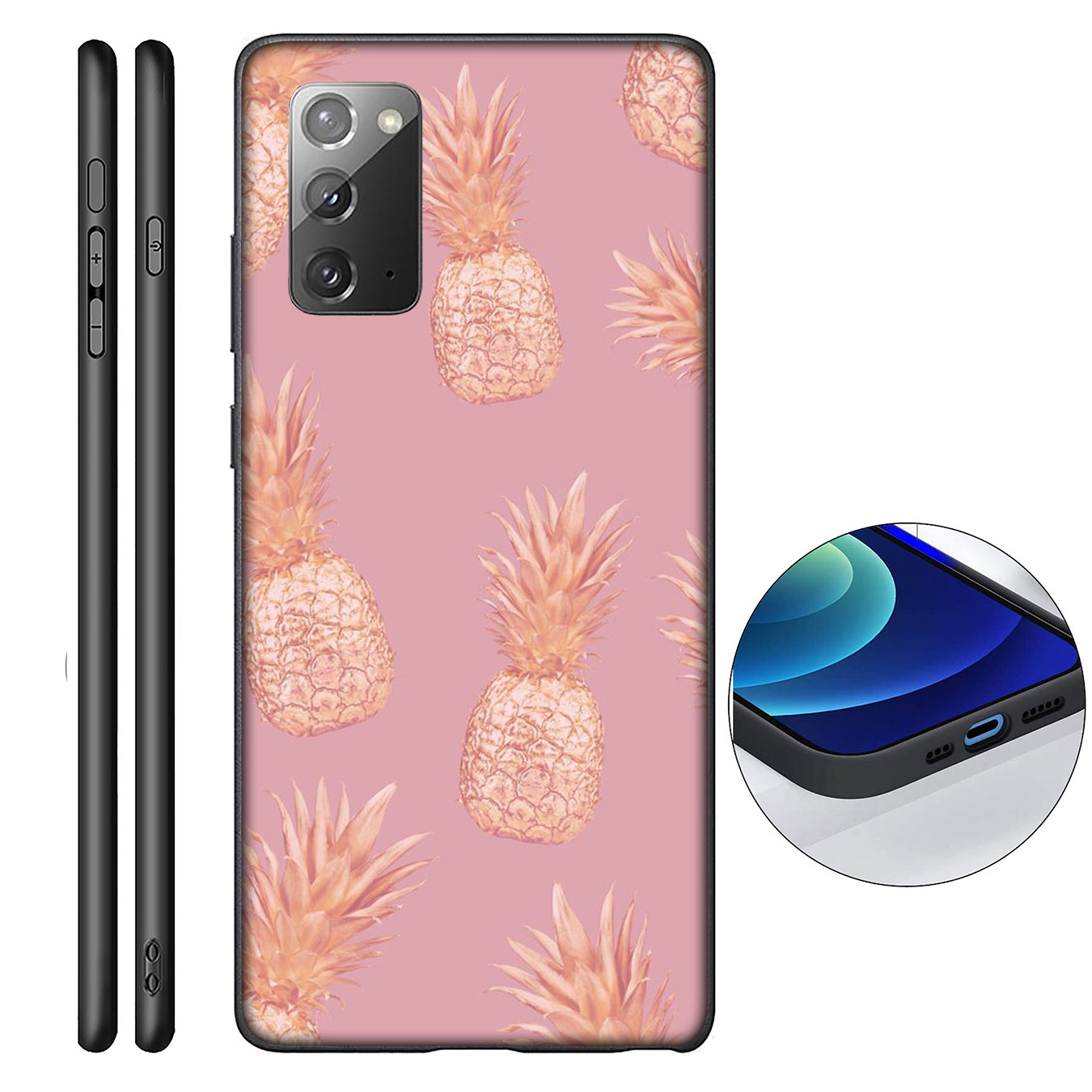 Ốp Điện Thoại Silicon Mềm Họa Tiết Quả Dứa Màu Vàng Kim Cho Huawei P30 Pro Lite Y6 Y7 Y9 Prime 2019 2018 Y9prime