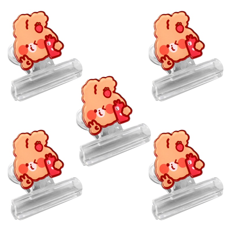 Zuoo Set 5 Kẹp Giấy note Trong Suốt Họa Tiết Hoạt Hình Dành Cho Học Sinh / Văn Phòng