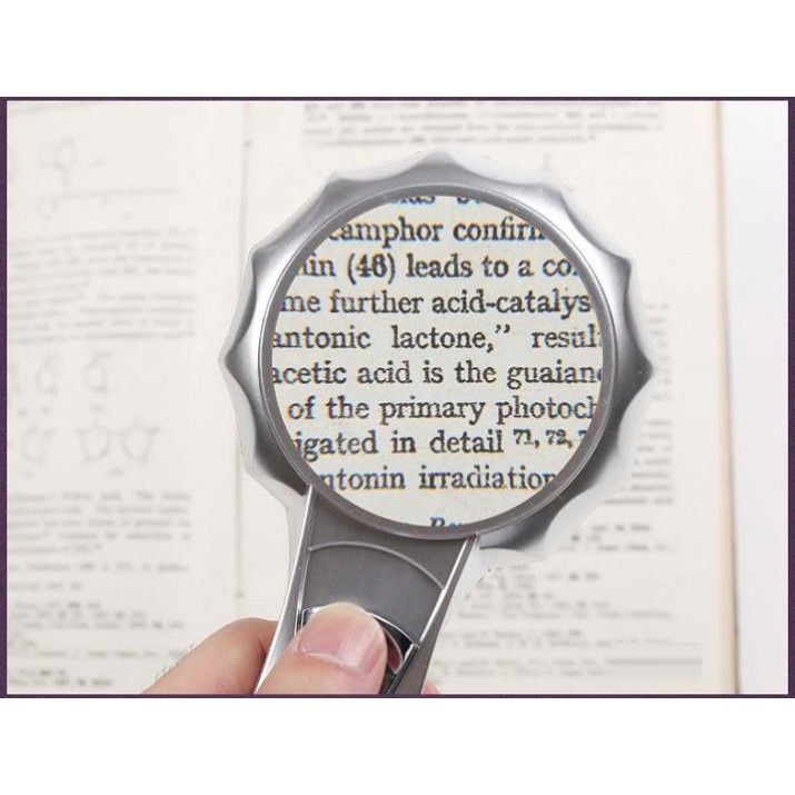 Kính lúp cầm tay 6X 💗𝑭𝑹𝑬𝑬𝑺𝑯𝑰𝑷💗 Kính lúp 65mm có đèn TH-600555