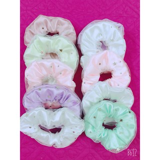 Sỉ 10 Dây cột tóc vải scrunchies lưới 2 Lớp, đồ buộc tóc crunchies