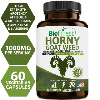 Image of Biofinest Horny Goat Weed 1000mg - Maca Tribulus L Arginine - Men Women Stamina Energy Testosterone Supplement(60caps)