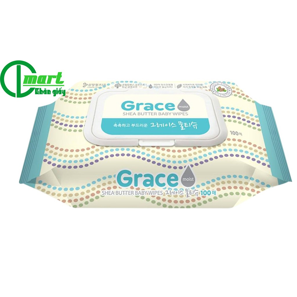 Khăn giấy ướt Hàn Quốc Living Grace - loại 100 tờ/gói KHÔNG MÙI chuyên dùng cho trẻ sơ sinh