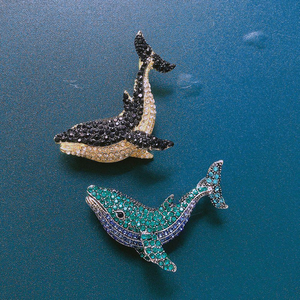 JARRED Trâm Cài Áo Hình Cá Voi Bằng Hợp Kim Đính Đá Phong Cách Hàn Quốc