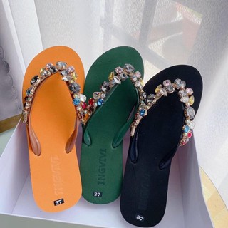 🍊 Dép Kẹp Thái Quai Đá Bảy Màu