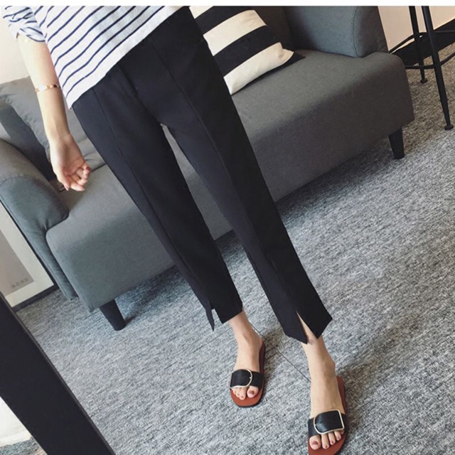 Quần tây baggy big size 9 tấc màu đen chất đẹp size lớn 65-90kg