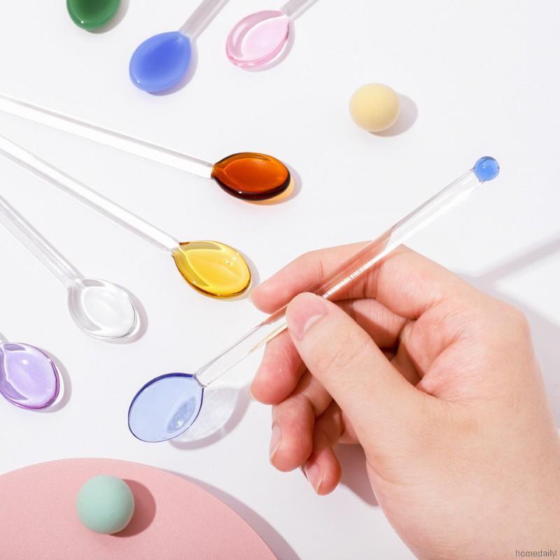 Stirring spoon long handle dessert candy color teaspoon beverage tableware coffee stirring rod