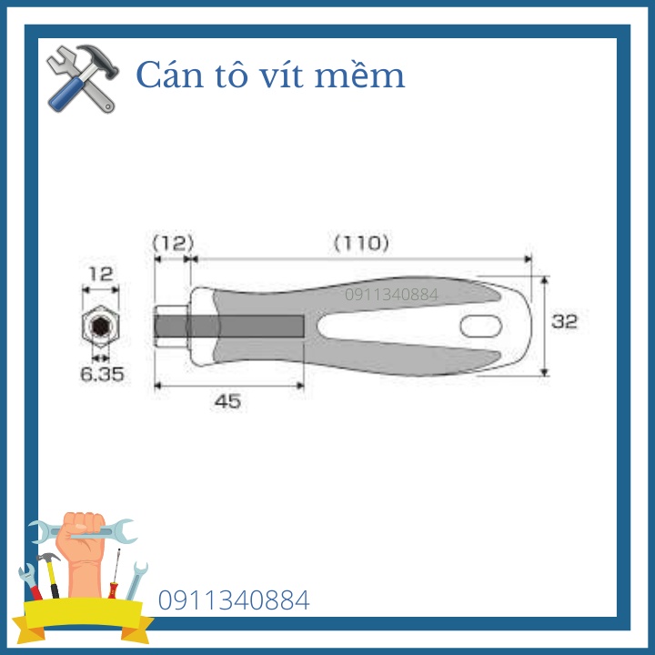 Cán tô vít mềm 110mm Anex Nhật Bản- chuôi tô vít đa năng-chuôi tô vít nhỏ-chuôi tô vít 2 đầu
