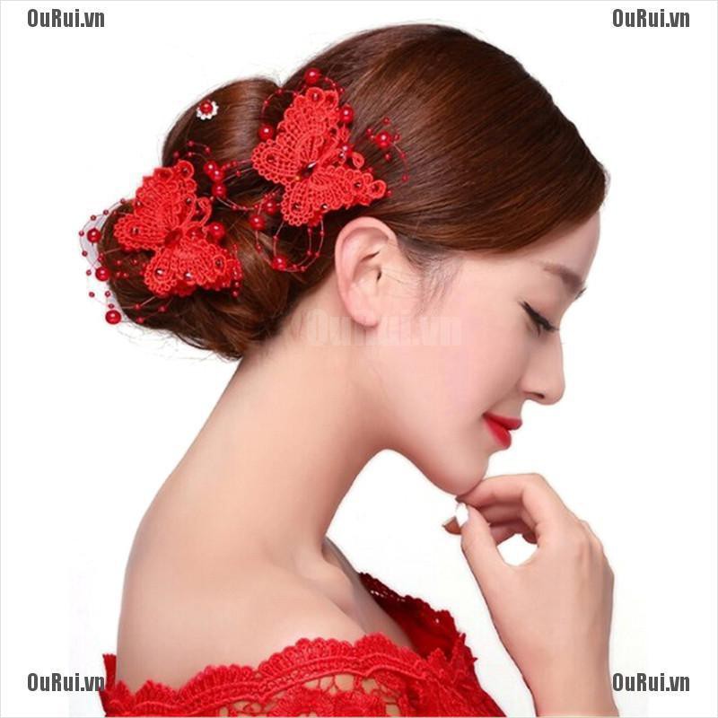 Kẹp Tóc Giả Đính Ngọc Trai Sang Trọng Cho Cô Dâu