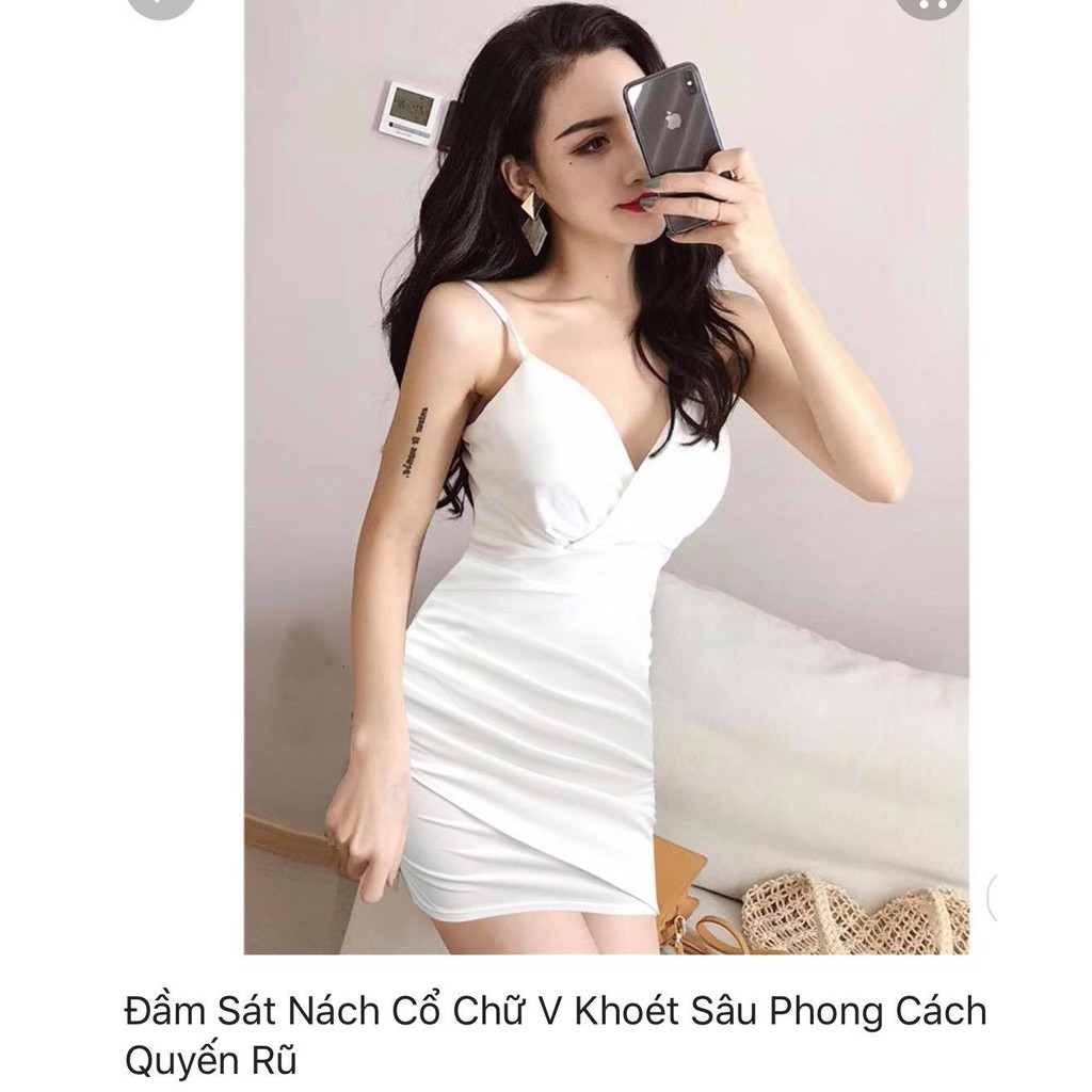 ĐẦM 2S BODY CỔ ĐỖ HÀNG THIẾT KẾ màu đen và trắng chuẩn ảnh