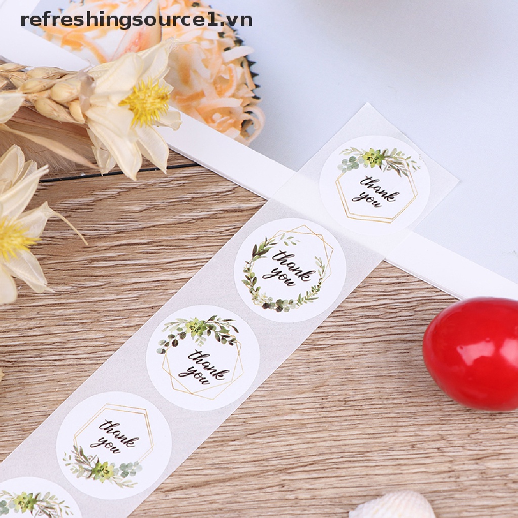 Cuộn 500 miếng dán in chữ Thank You độc đáo trang trí niêm phong