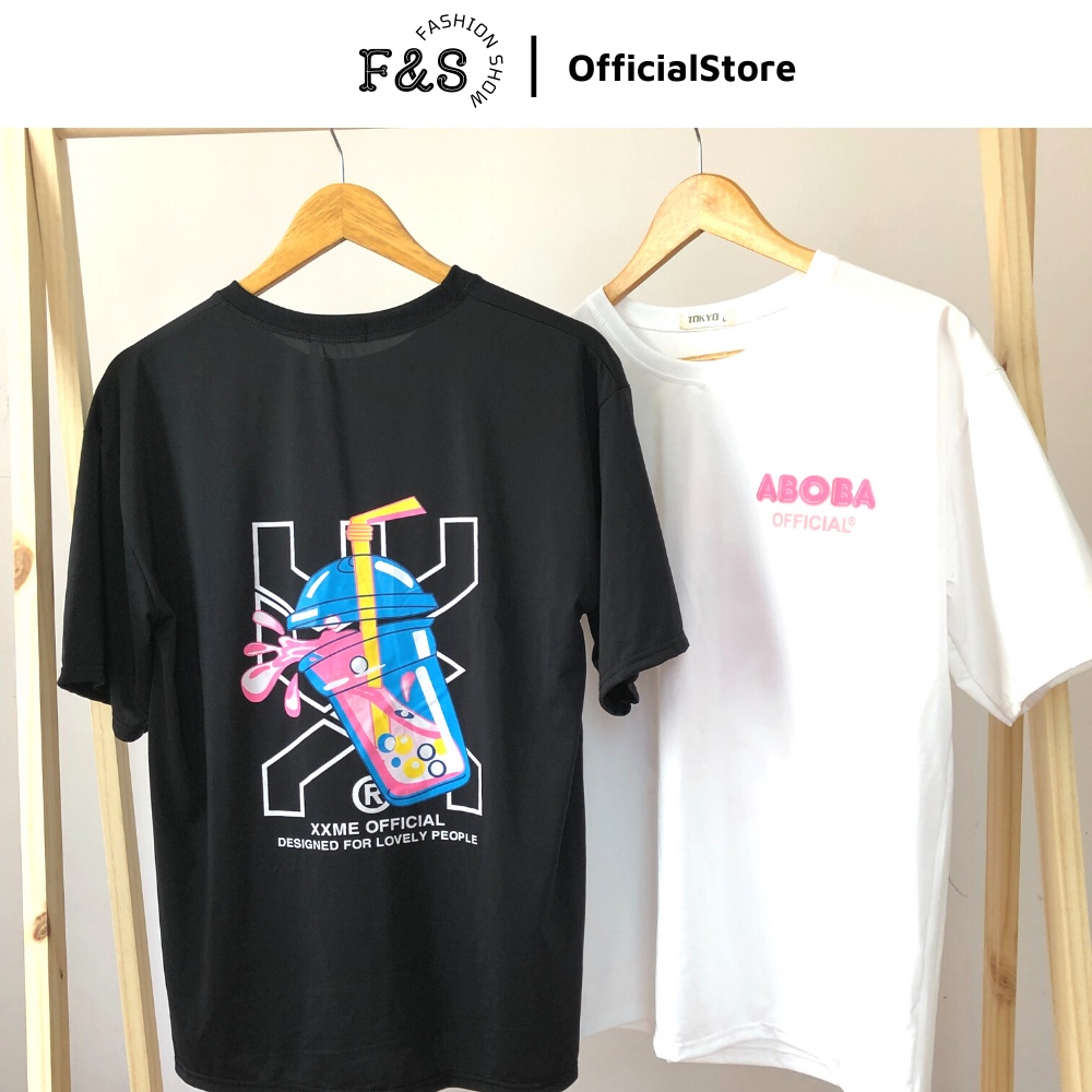 Áo thun tay lỡ unisex form rộng TRÀ SỮA XXME- Áo phông F&amp;S nam nữ, cặp đôi phong cách hàn quốc