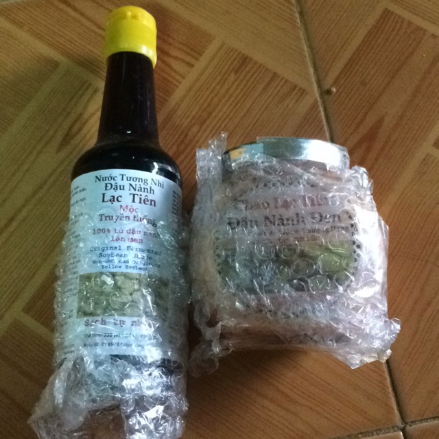 Combo chao + nước tương + muối nổ