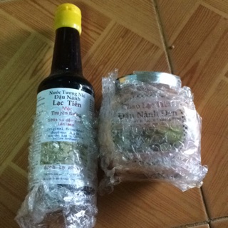 Combo chao + nước tương + muối nổ