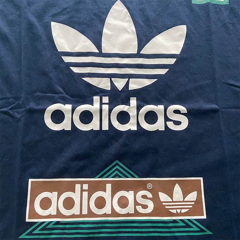 Adidas Genuine Male Big LOGO Graffiti Round Neck Sports Short-sleeved T-shirt DV2073 +++ 100% Authentic Guarantee +++