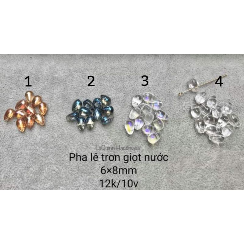 Pha lê trơn giọt nước - nguyên liệu trang sức handmade