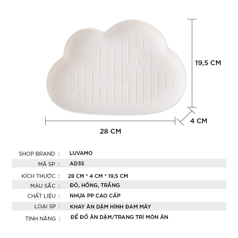 Khay ăn dặm hình đám mây cho bé