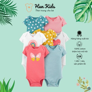 Combo 7 body chip bé gái🌺FREESHIP🌺 Bodysuit bé gái cộc tay chất liệu cotton- Hãng body carter's xuất dư - Mẫu Ngẫu Nhiên