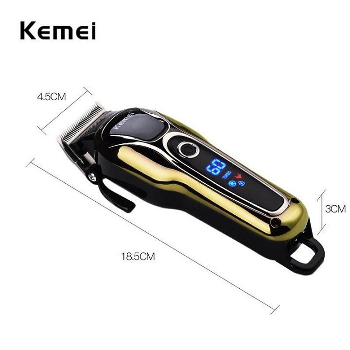 Tông đơ lưỡi kép cao cấp Kemei 1990 công suất 9w có đèn báo khi đang sử dụng và đang sạc