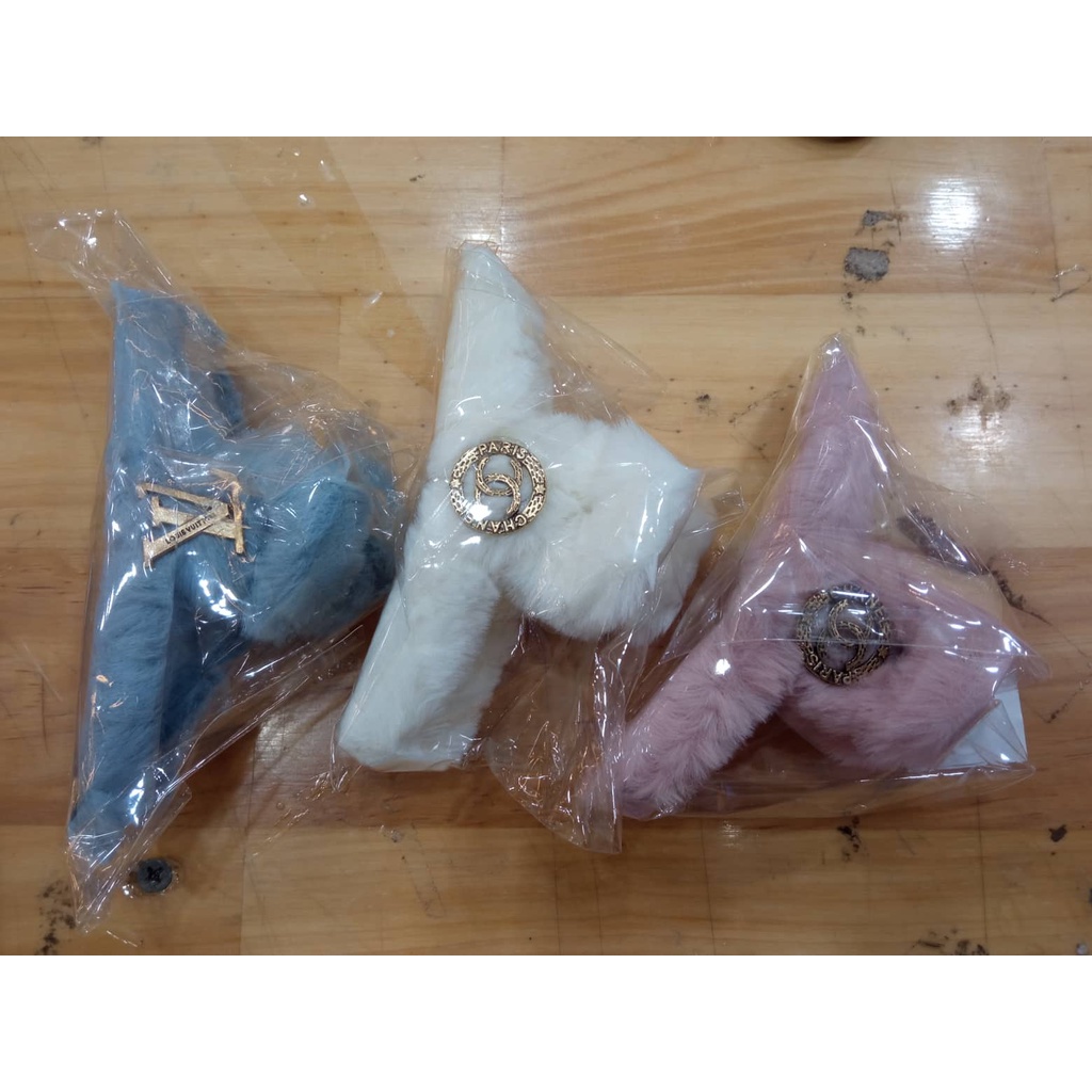 Kẹp tóc càng cua phối lông Hàn Quốc