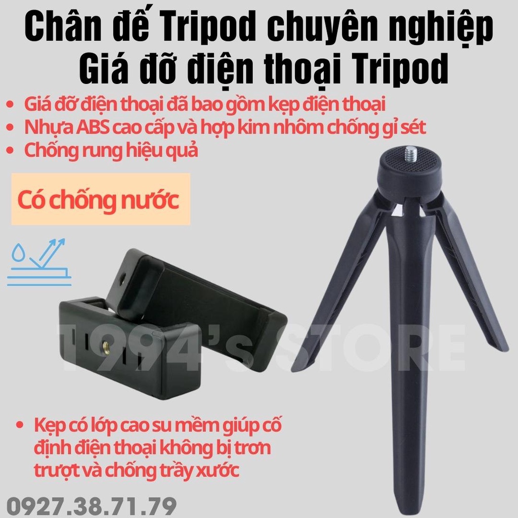 Tripod chuyên nghiệp - Chân máy ảnh chuyên nghiệp - Giá đỡ điện thoại Tripod - Chân ba kẹp điện thoại, đèn led
