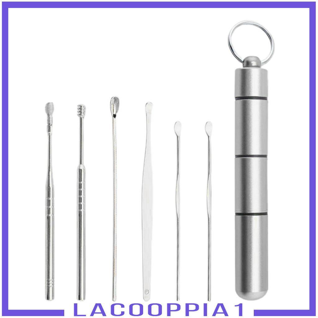 [Hàng mới về] Dụng cụ lấy ráy tai lapoppia 6 ngăn kèm túi đựng