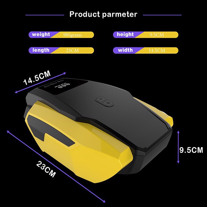 Bơm Lốp Ô Tô Xe Hơi Điện Tử Thông Minh, Bơm bánh xe hơi tự ngắt, kết hợp đo áp suất lốp xe