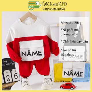 Bộ Nỉ Bé Trai Cao Cấp Chất Đẹp Phối Màu Cá Tính Size Cho Bé Từ 8 - 20 Kg