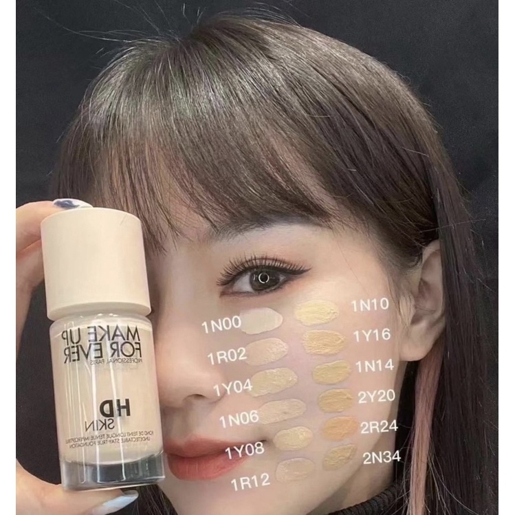 Kem nền MAKE UP FOR EVER Skin HD Foundation Y205 1N00, R210 1R02, Y215 1Y04, Y218 1N06, Y225 1Y08