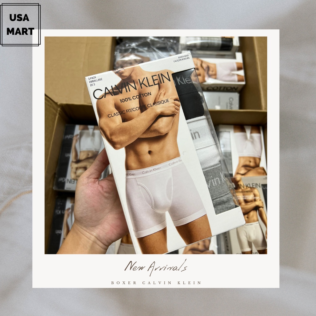 Quần BOXER Nam Calvin Klein 3-Pack Chính Hãng