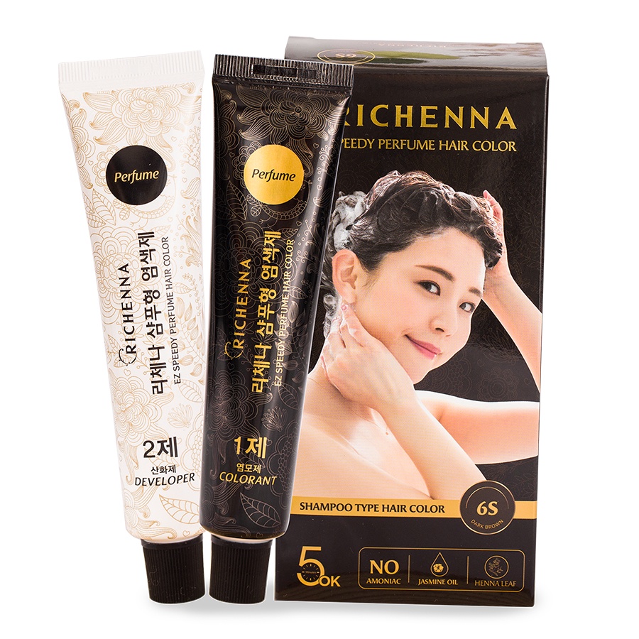 Dầu gội phủ bạc Richenna Hàn Quốc - Màu nâu hạt dẻ - 120g