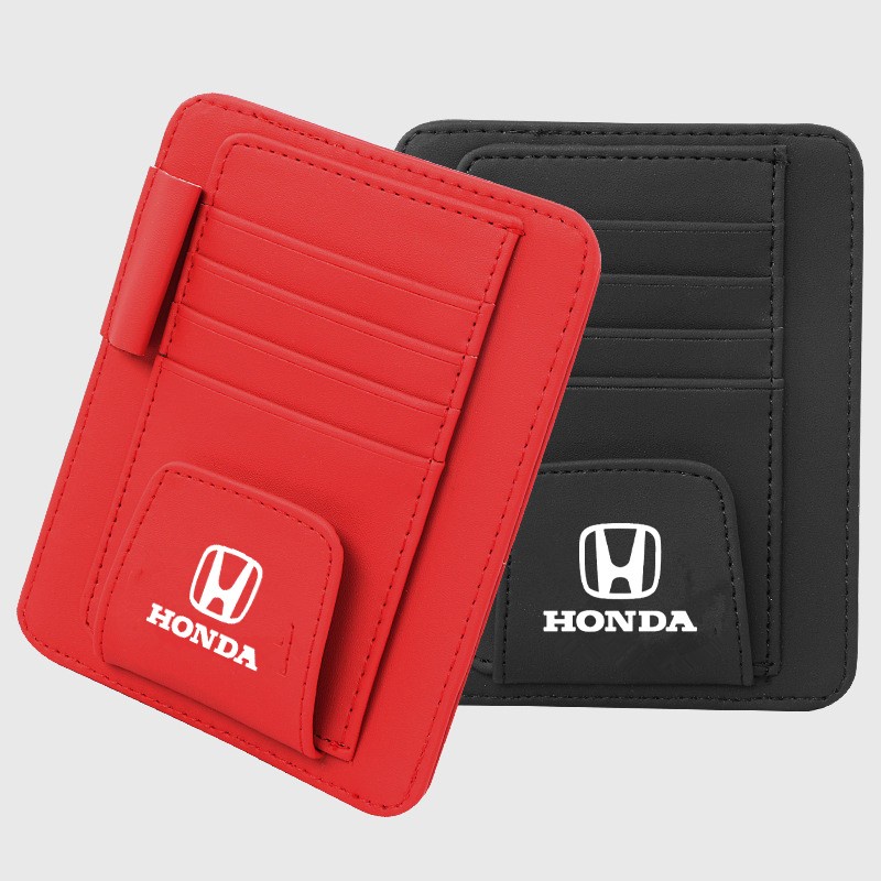 Ví Da Đựng Thẻ Gắn Tấm Che Nắng Xe Hơi Honda City Civic Jazz BRV Accord HRV Odyssey CRV