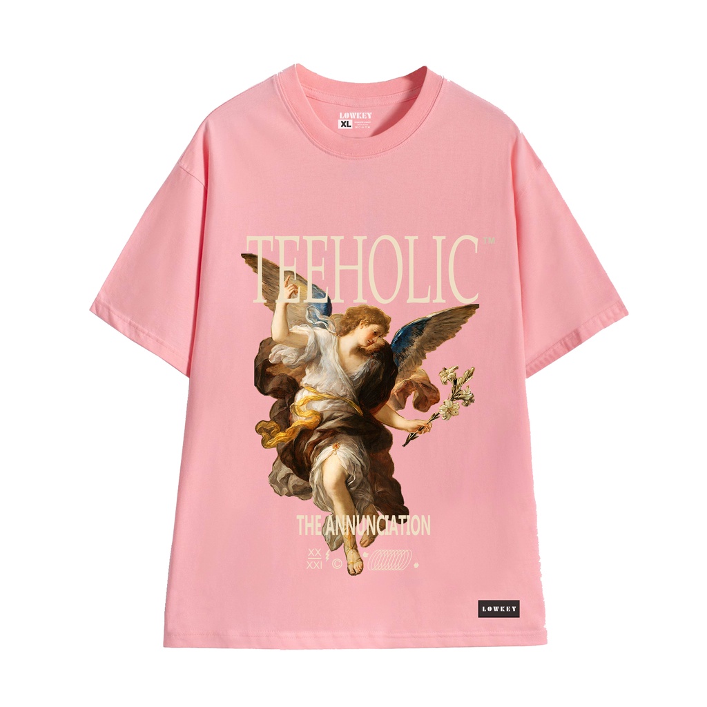 Áo thun unisex nam nữ họa tiết TeeHolic thiên thần THS LOWKEY đẹp K0007 - Form rộng cổ tròn vải cotton