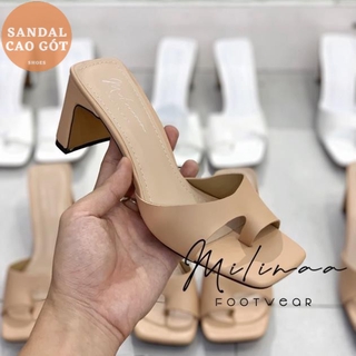 DÉP GÓT NỮ XỎ NGÓN LIỀN DA GÓT MÃNH Giày dép xinh MYS