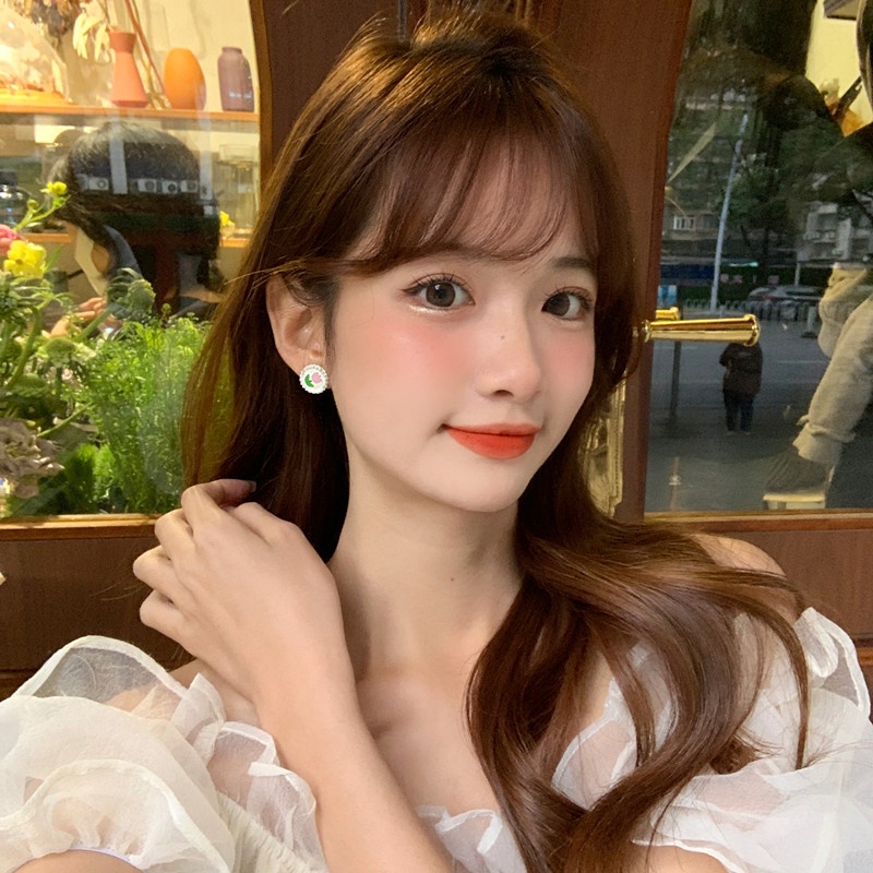 Bông Tai Hình Tròn Đính Ngọc Trai Dễ Thương Thời Trang 2022