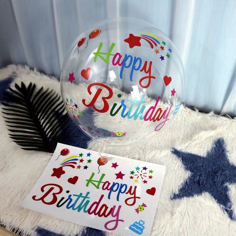 Decal dán bóng hoạ tiết đủ màu + 1 số tuổi màu trắng