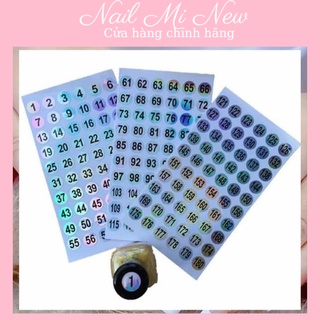 Tem số dán chai sơn , làm sổ màu móng 1- 120